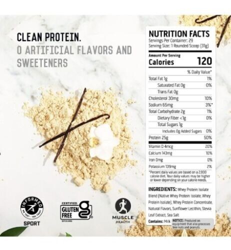 Ascent Native Fuel Whey Protein Vanilla Bean, 4.25 lbs