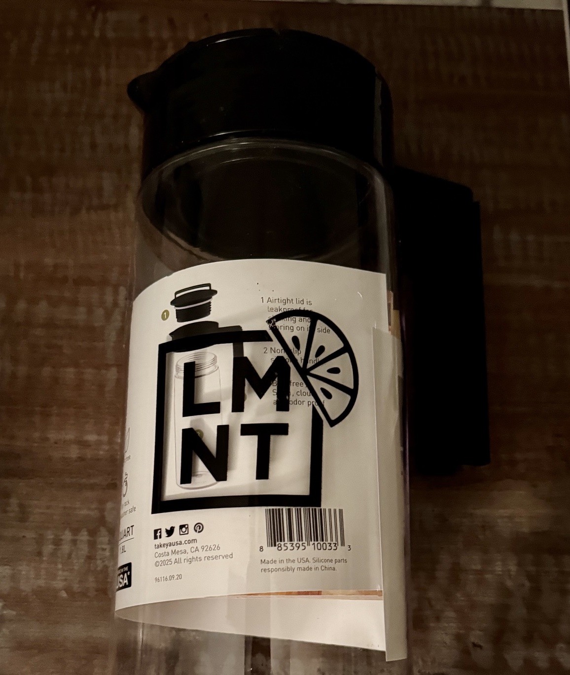 LMNT Branded Lemonade Pitcher – TAKEYA Airtight LIMITED EDITION EXCLUSIVE – NEW