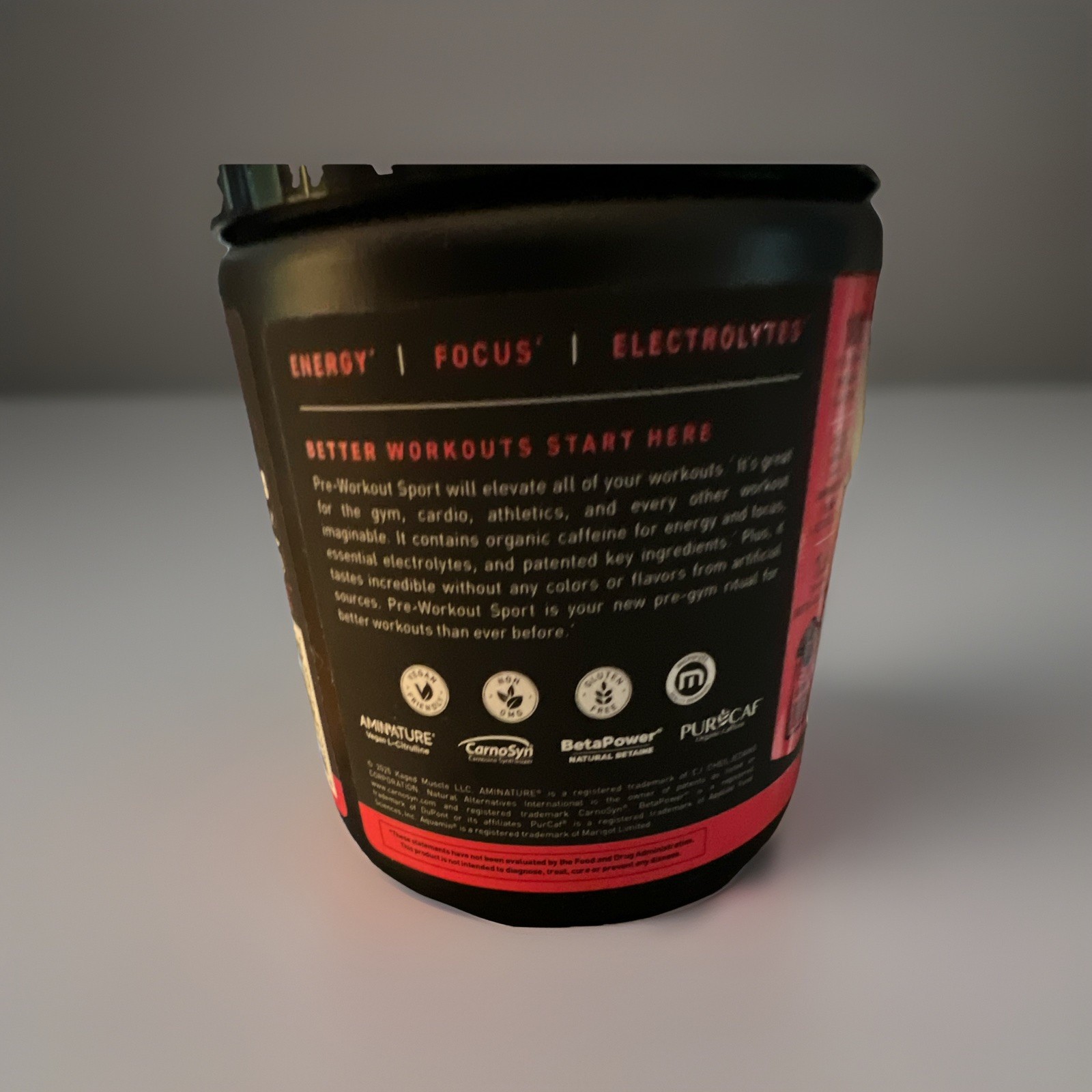 Kaged Sport Pre-Workout Powder Watermelon 20 Servings 9.1 oz Exp 10/28/2027