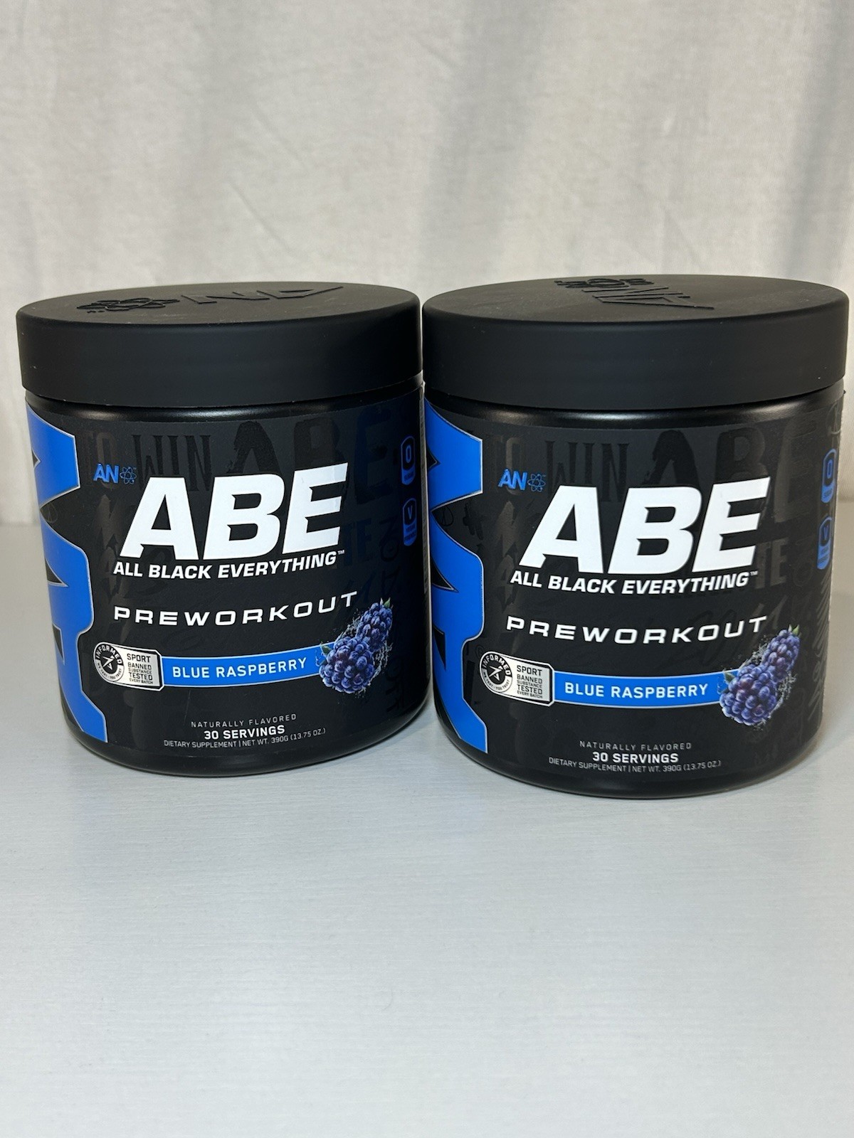 Abe All Black Everything Pre Workout Blue Raspberry 13.75oz Exp:9/2026 New 2 Tub