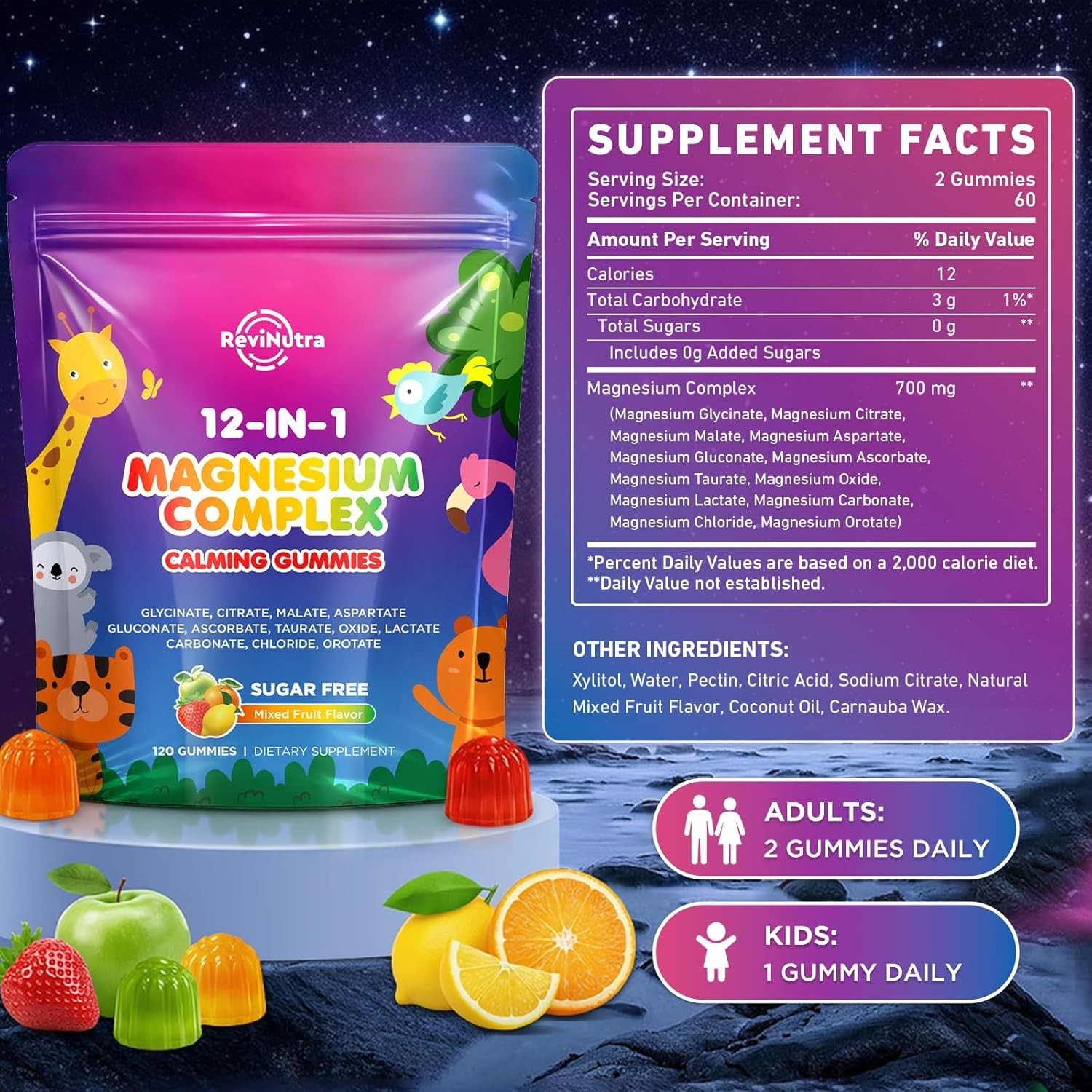 Magnesium Complex 12 in 1 Magnesium Gummies ~ 700mg ~ Glycinate, Citrate & More