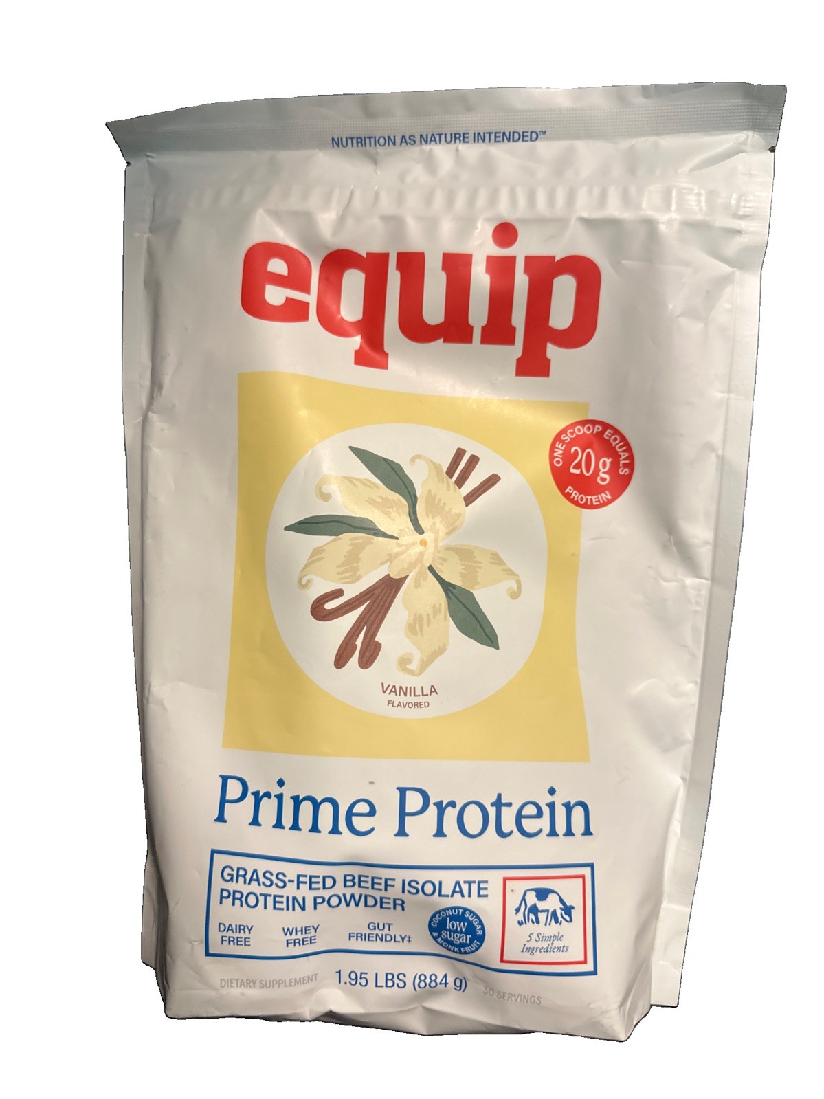 💪Equip Grass-fed Beef Isolate Prime Vanilla Protein Powder-1.95lbs EXP. 2/28