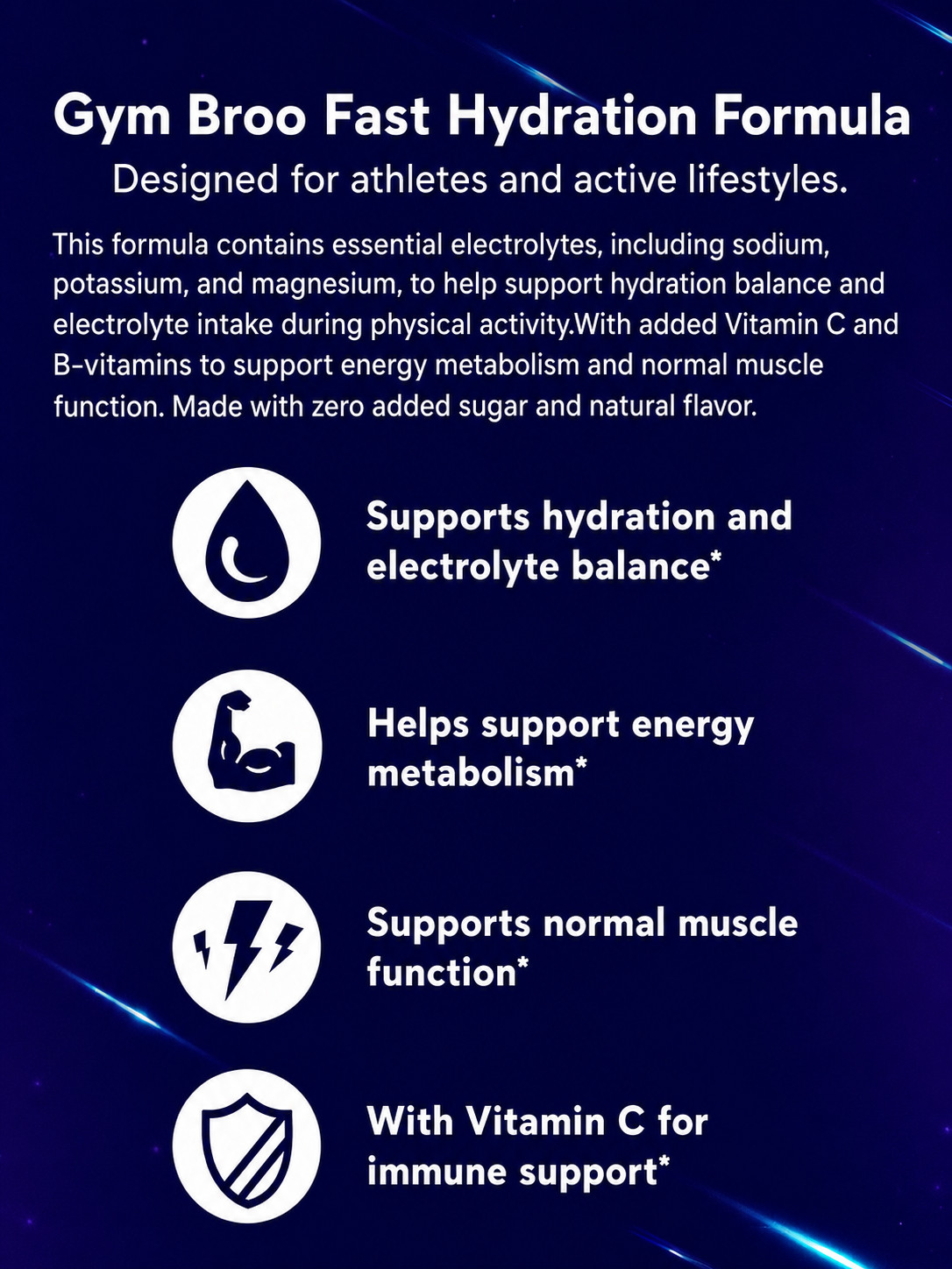 Gym Broo Fast Hydration Powder Watermelon Electrolyte Drink Mix 16 Sticks