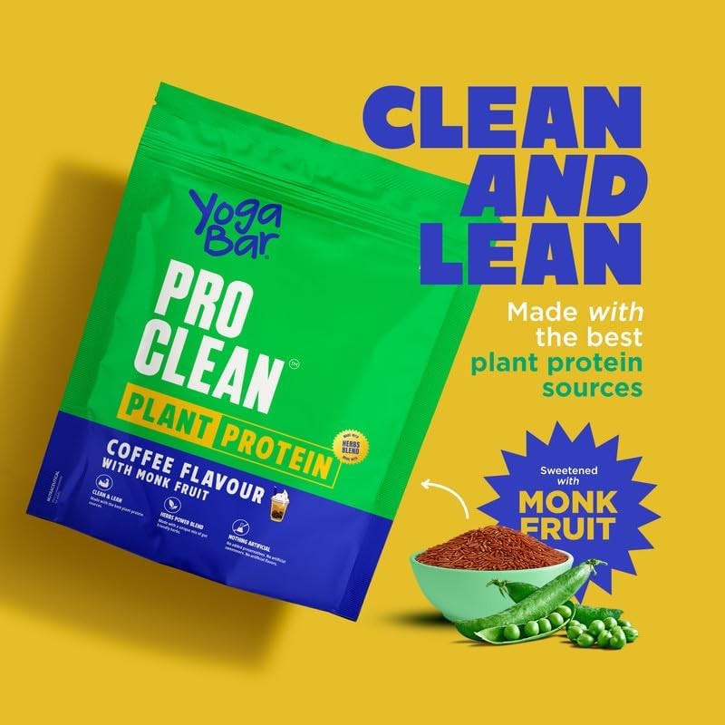 Yogabar Pro Clean Plant Protein Powder 2x500g – Chocolate & Coffee, No Sugar