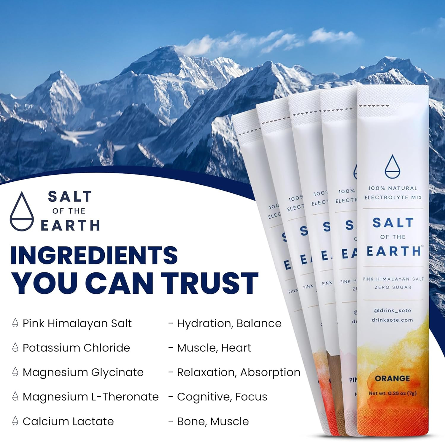 Premium Zero-Sugar Electrolyte – Made with Pink Himalayan Salt – Hydration Powde