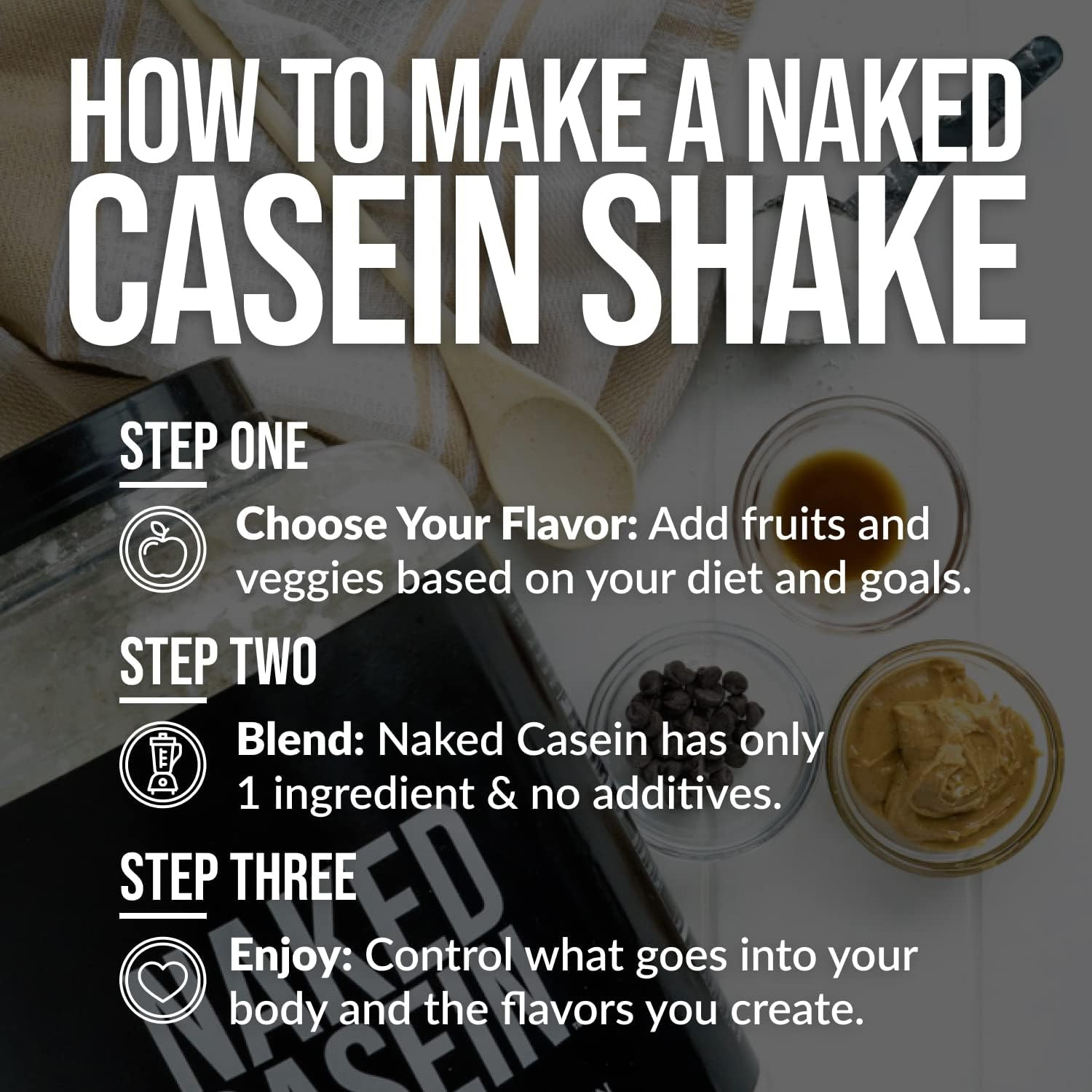 Naked Casein – 1Lb Micellar Protein – Bulk, 1 Pound (Pack of 1)