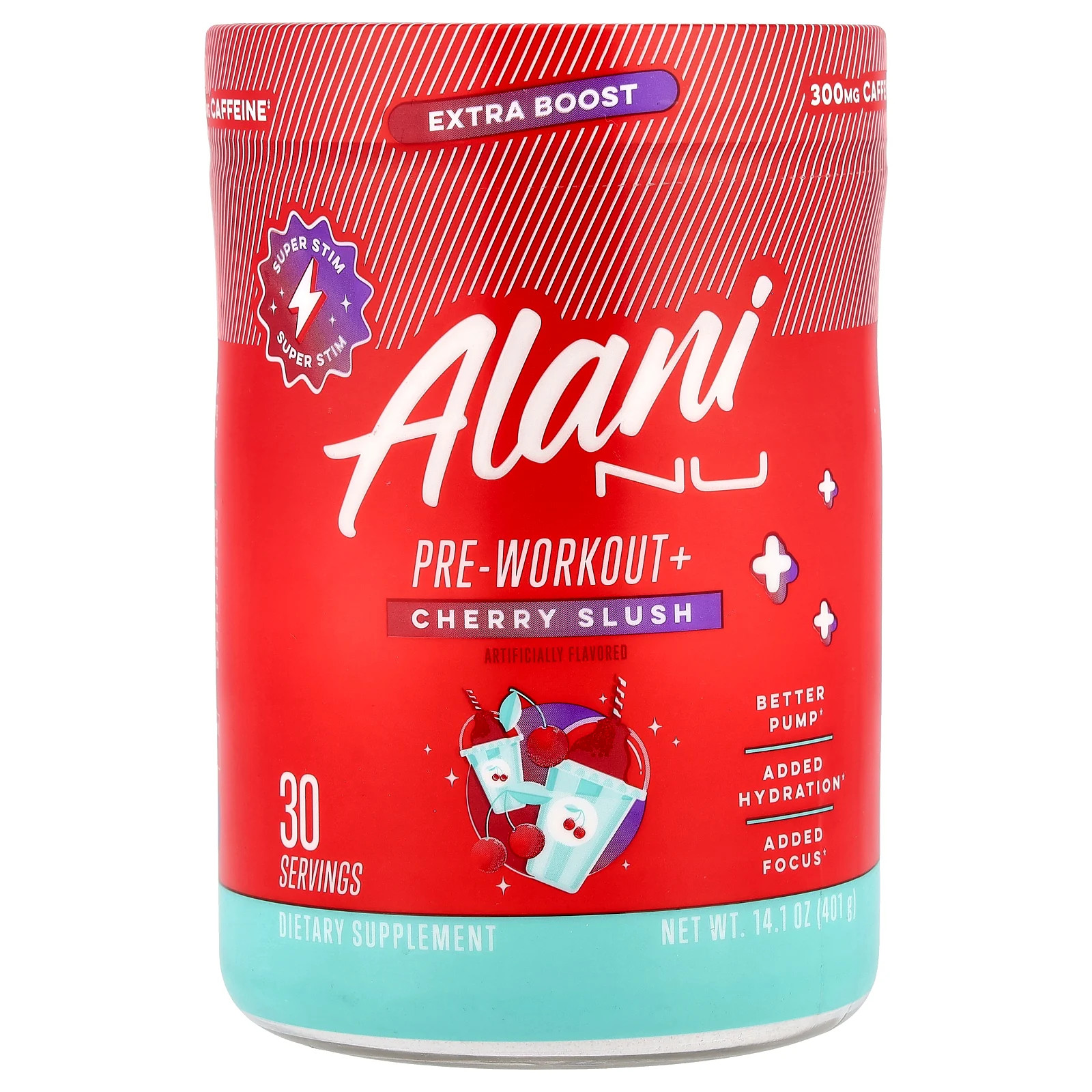 Pre-Workout+, Cherry Slush, 14.1 oz (401 g)
