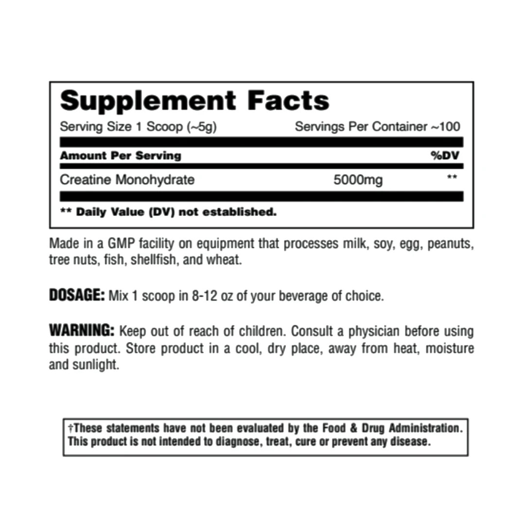 Universal Animal Micronized Creatine Monohydrate Powder Unflavored 3 Sizes New