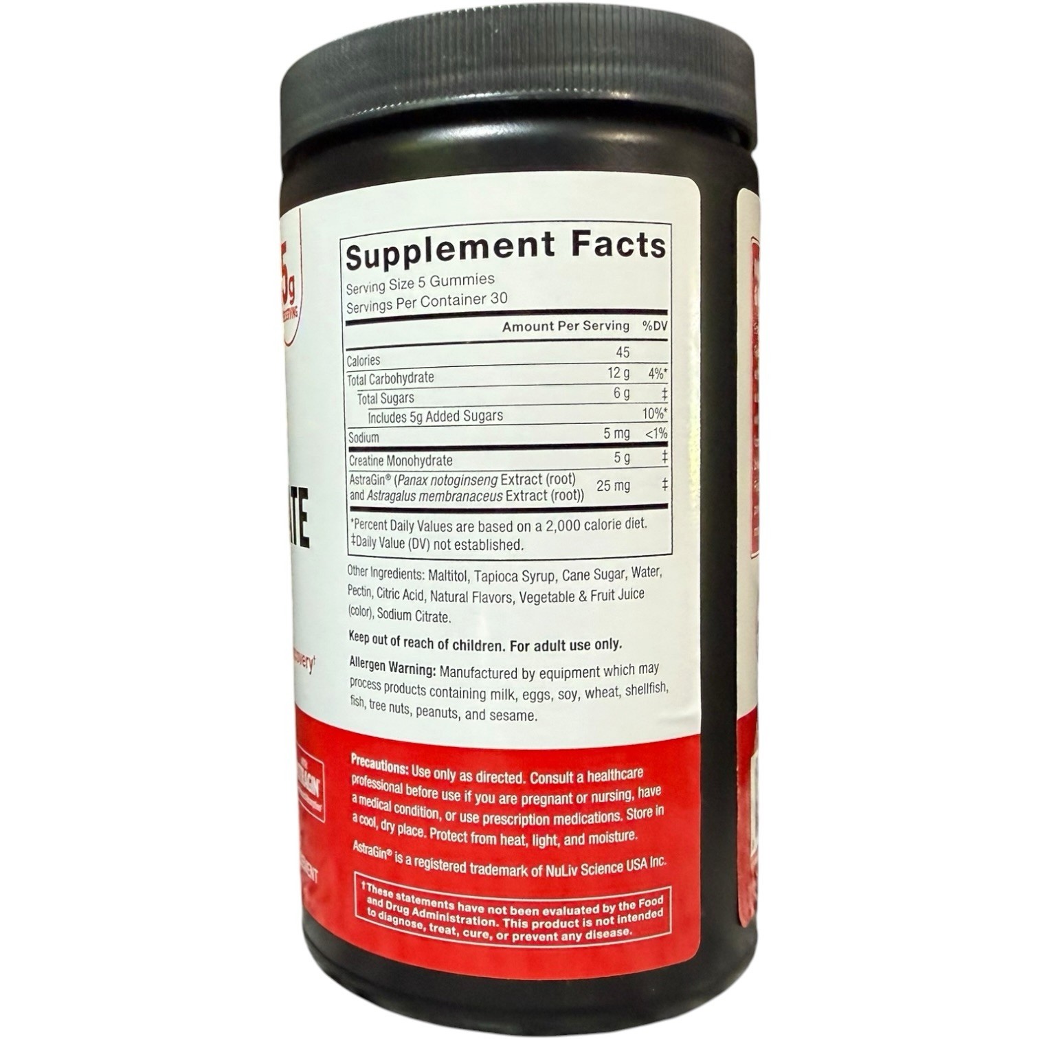 Force Factor Creatine Gummies 150gummy Creatine Monohydrate Muscle Gain 5g Dose