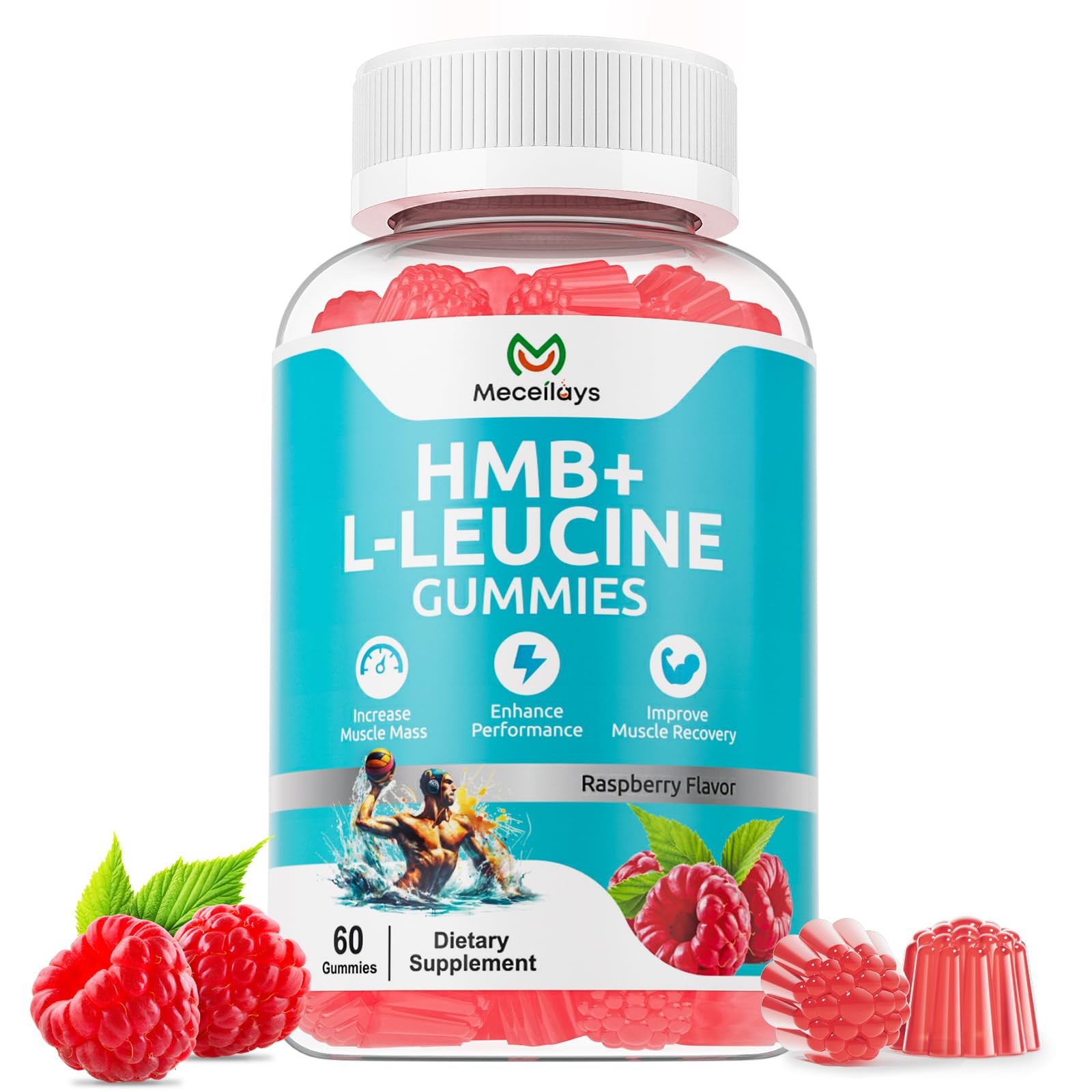 Hmb and Leucine Gummies Supplements for Men Women, 4000mg HMB & L-Leucine Ami…