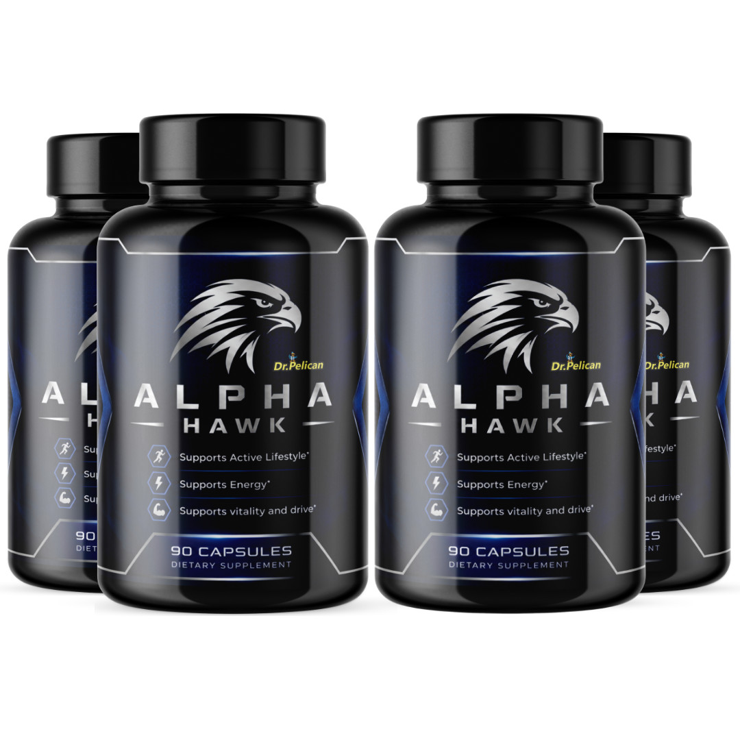 Alpha Hawk- Bodybuilding & Men’s Health Support- 4 Bottles- 360 Capsules