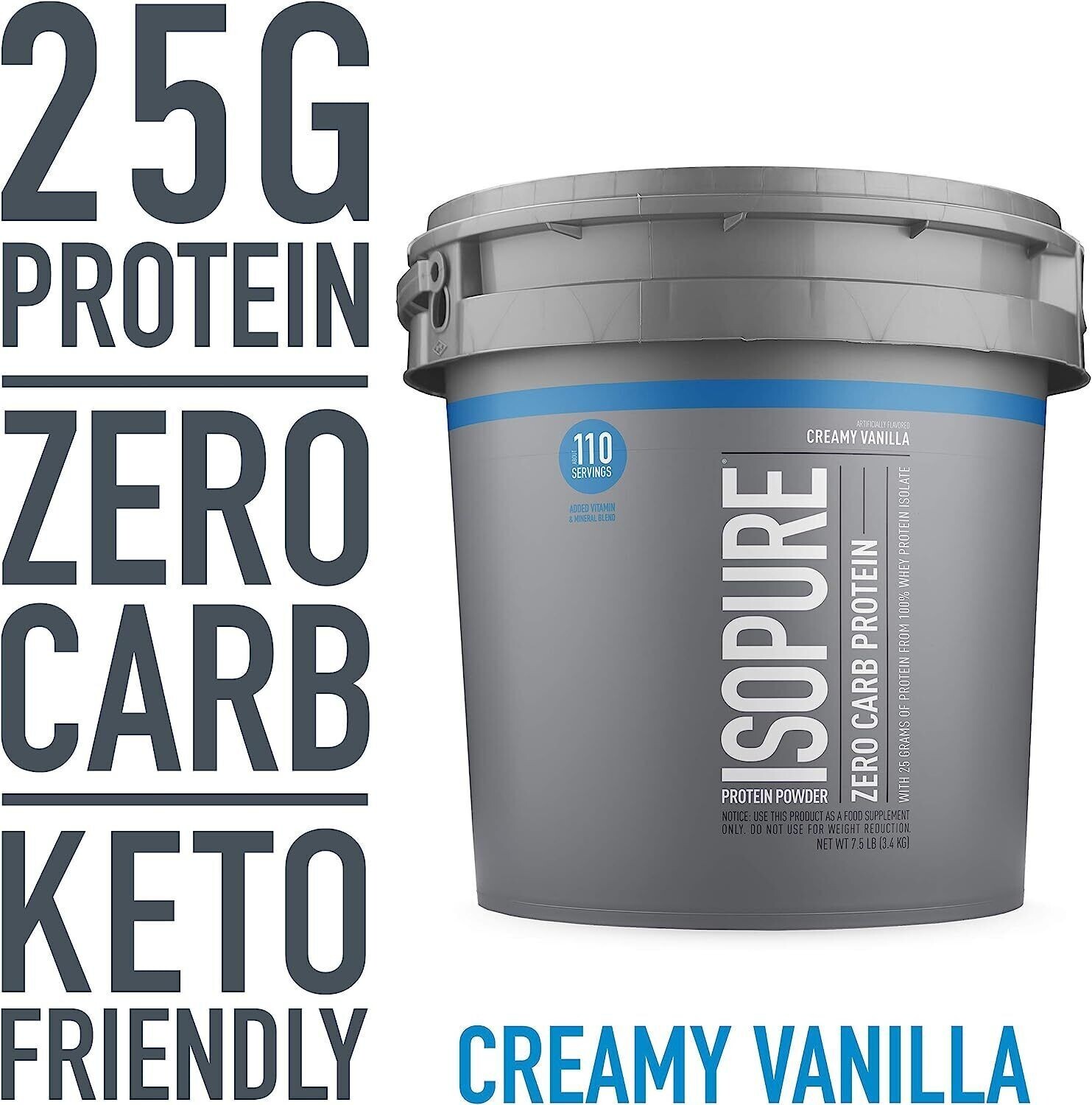 Nature’s Best Isopure Zero Carb Whey Protein Isolate 7.5lb Buckets 4 Flavors New