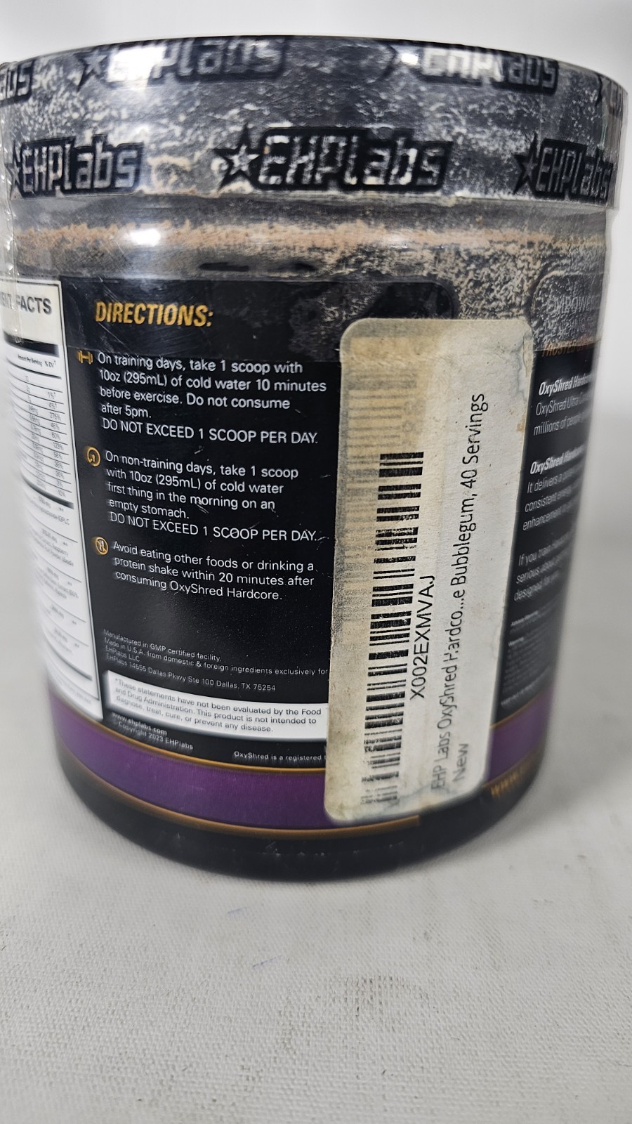 Oxyshred Hardcore Pre-Workout Thermogenic Grape Bubble Gum 40svg Exp:01/2028