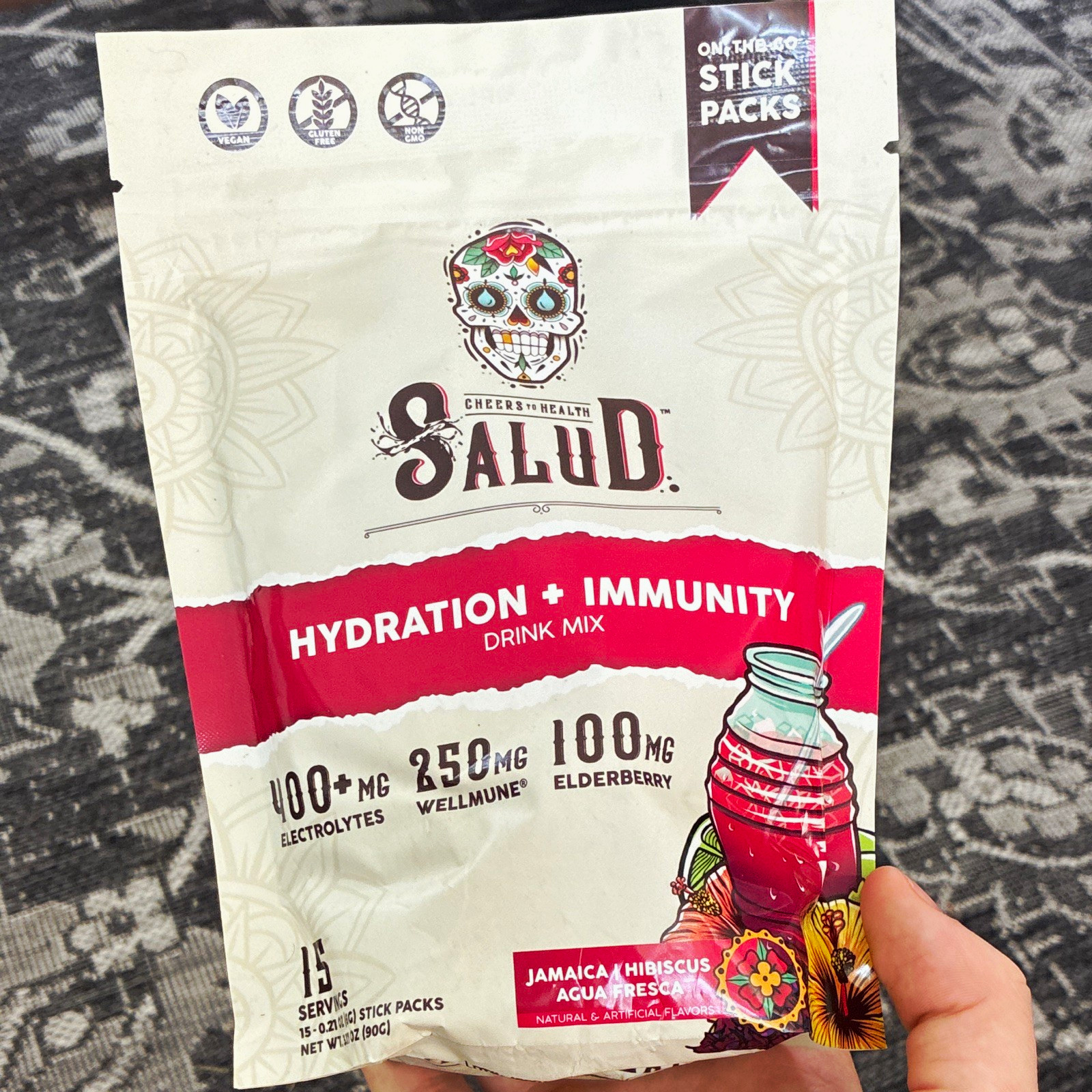 Salud Electrolyte Drink Mix Jamaica Hibiscus Agua Fresca 15 Servings Exp 10/2027