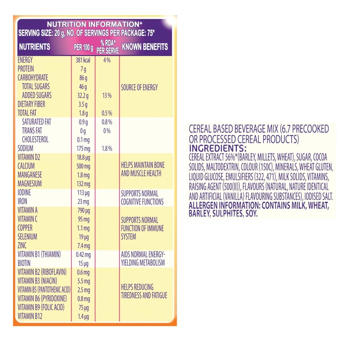 Cadbury Bournvita Chocolate Nutrition Drink, 1 kg Pouch f/s