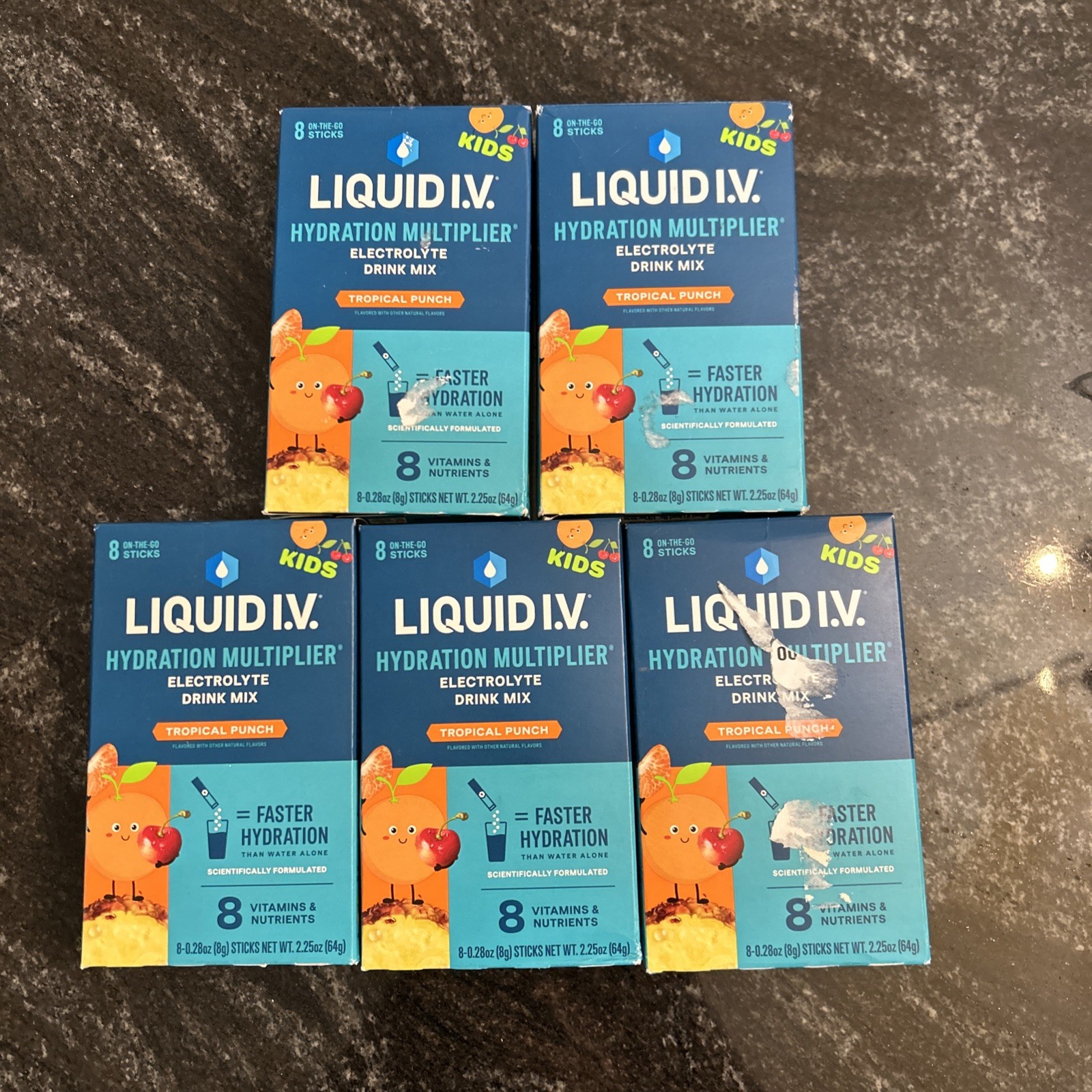 5 Liquid IVHydration Multiplier Electrolyte Drink Mix Kid Tropical Punch 12/26+