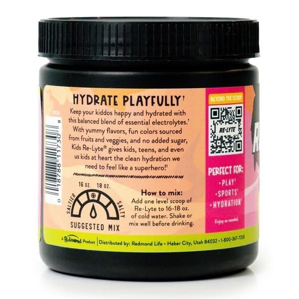 Kids Electrolyte Powder Pink Lemonade Hydration Mix No Added Sugar 7.62 Ounce