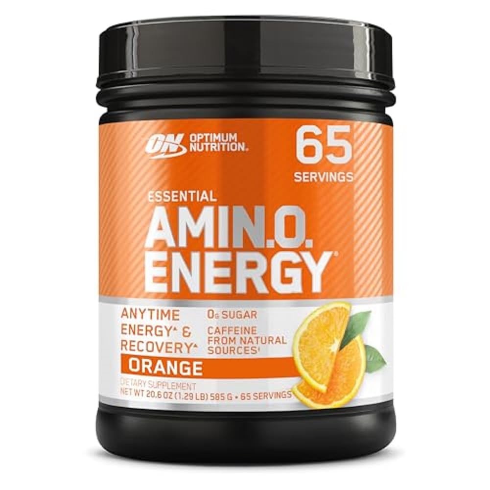 Amino Energy Powder Pre Workout BCAA Green Tea 65 Servings Concord Grape Optimum