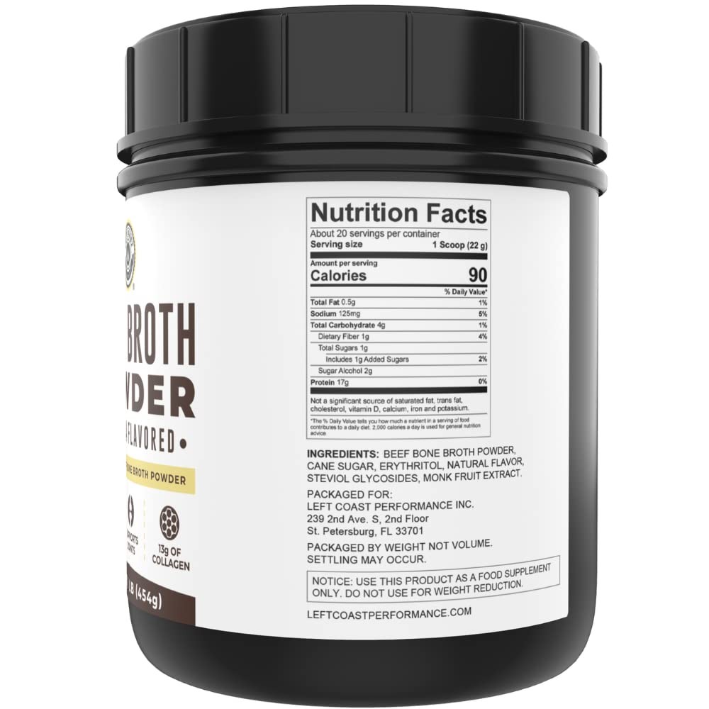 16oz Vanilla Bone Broth Protein Powder From 1 Pound (Pack of 1),