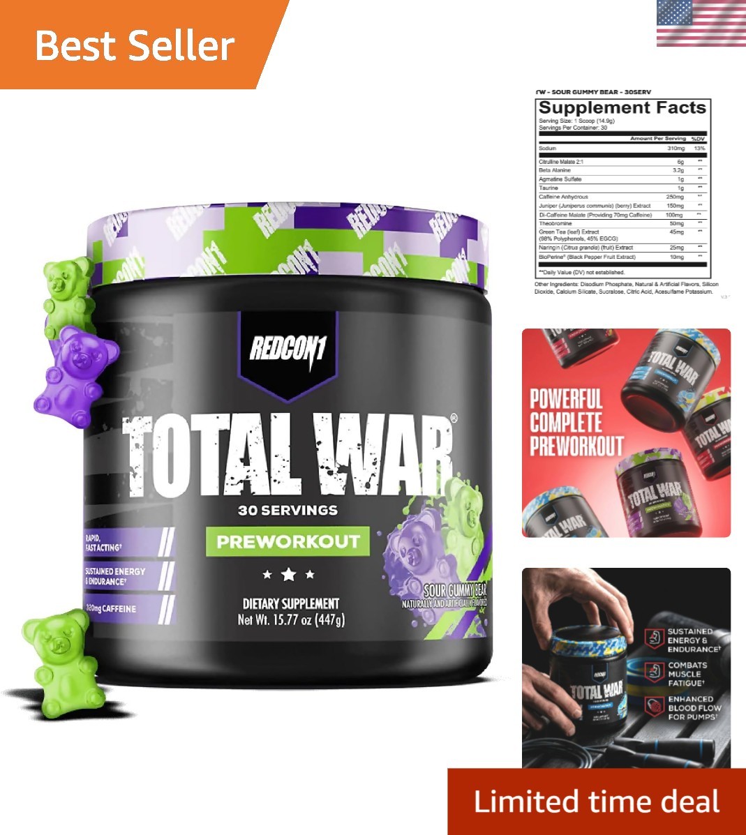Unstoppable Power: Total War Pre Workout with Beta Alanine & Citrulline Malate