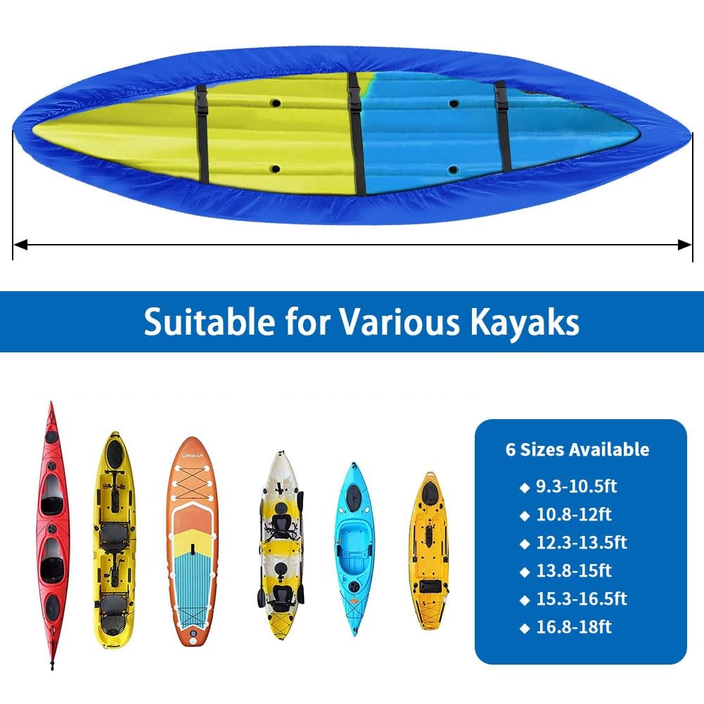 i Cover Kayak Canoe Boat Cover Heavy Duty Waterproof UV Resistant Storage