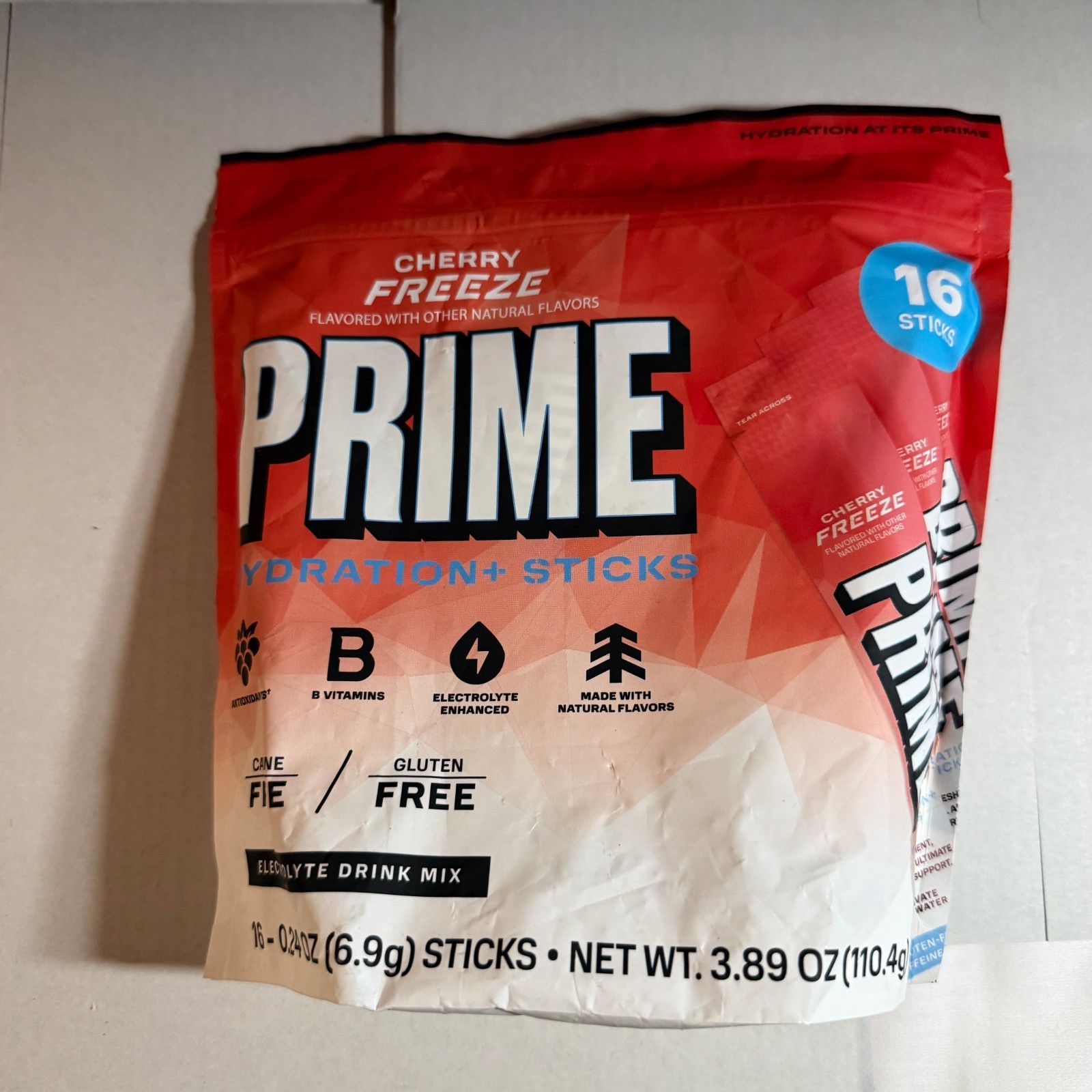 PRIME HYDRATION+ Electrolyte Powder Sticks Cherry Freeze 16 Count