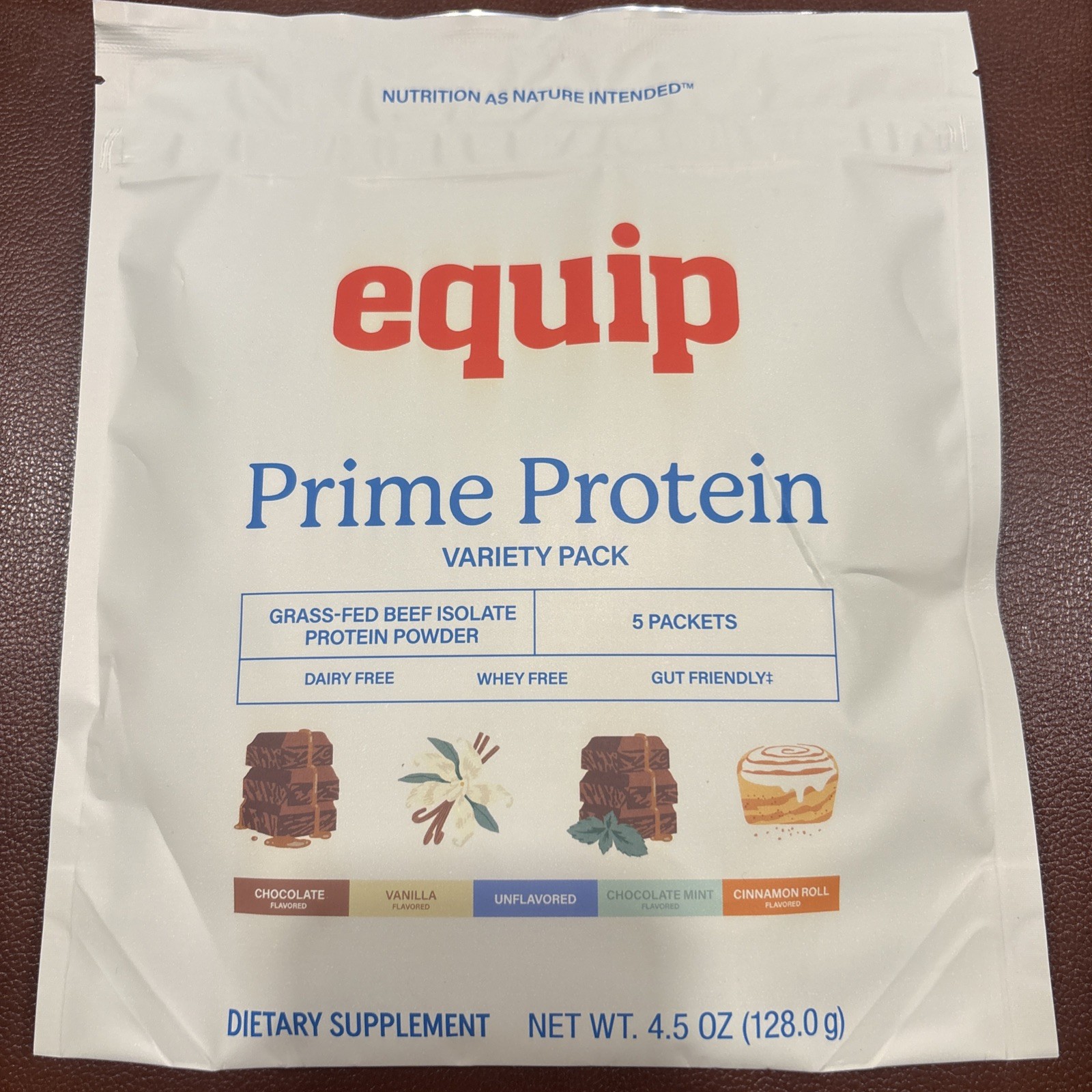 Equip Prime Protein-Variety Pack-Grass Fed Beef Isolate Protein Power- 5 PACKETS