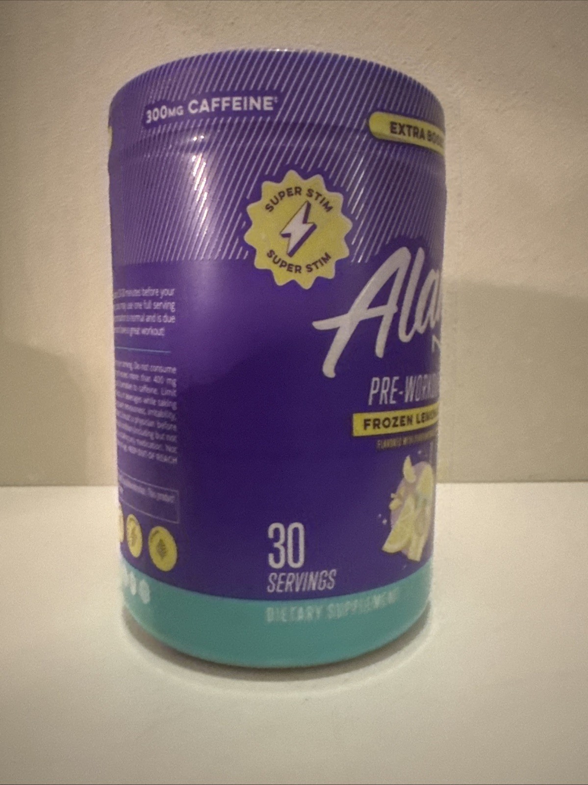 Alani Nu Pre Workout+ Powder Frozen Lemonade Extra Boost Sugar Free 300mg 30 Ser