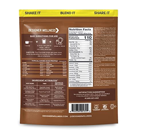 Designer Wellness Designer Whey Natural 100% Whey Protein Powder Chocolate 2 lb