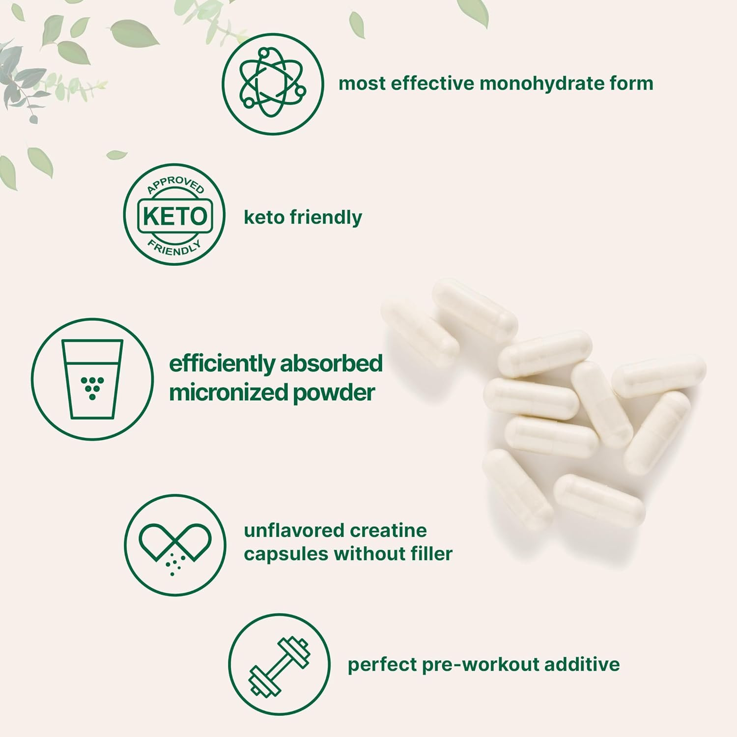 Creatine Monohydrate 5,000Mg, 500 Capsules | Pure Creatine Pills – Micronized +