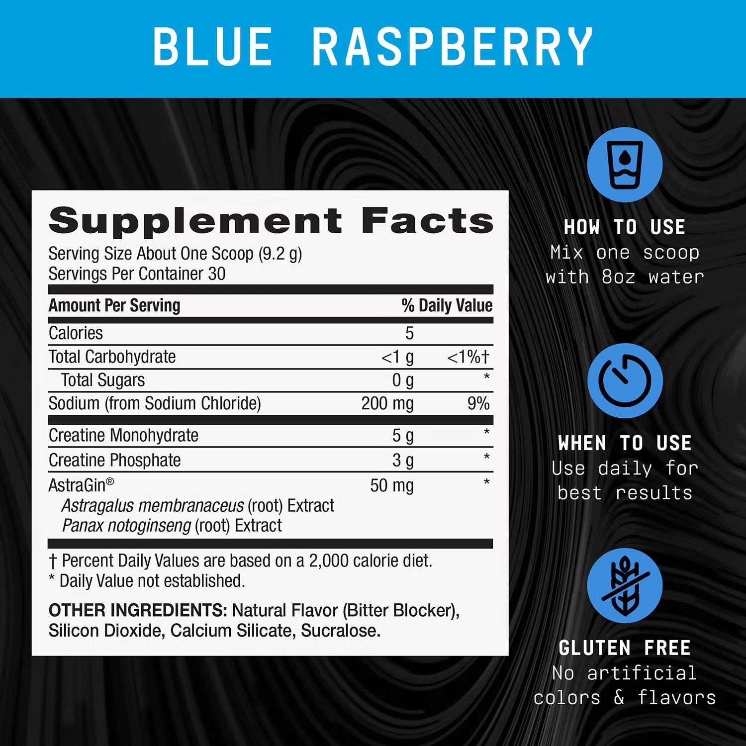 GNC Creatine Monophate, Blue Raspberry, 9.9 Oz, 30 Servings