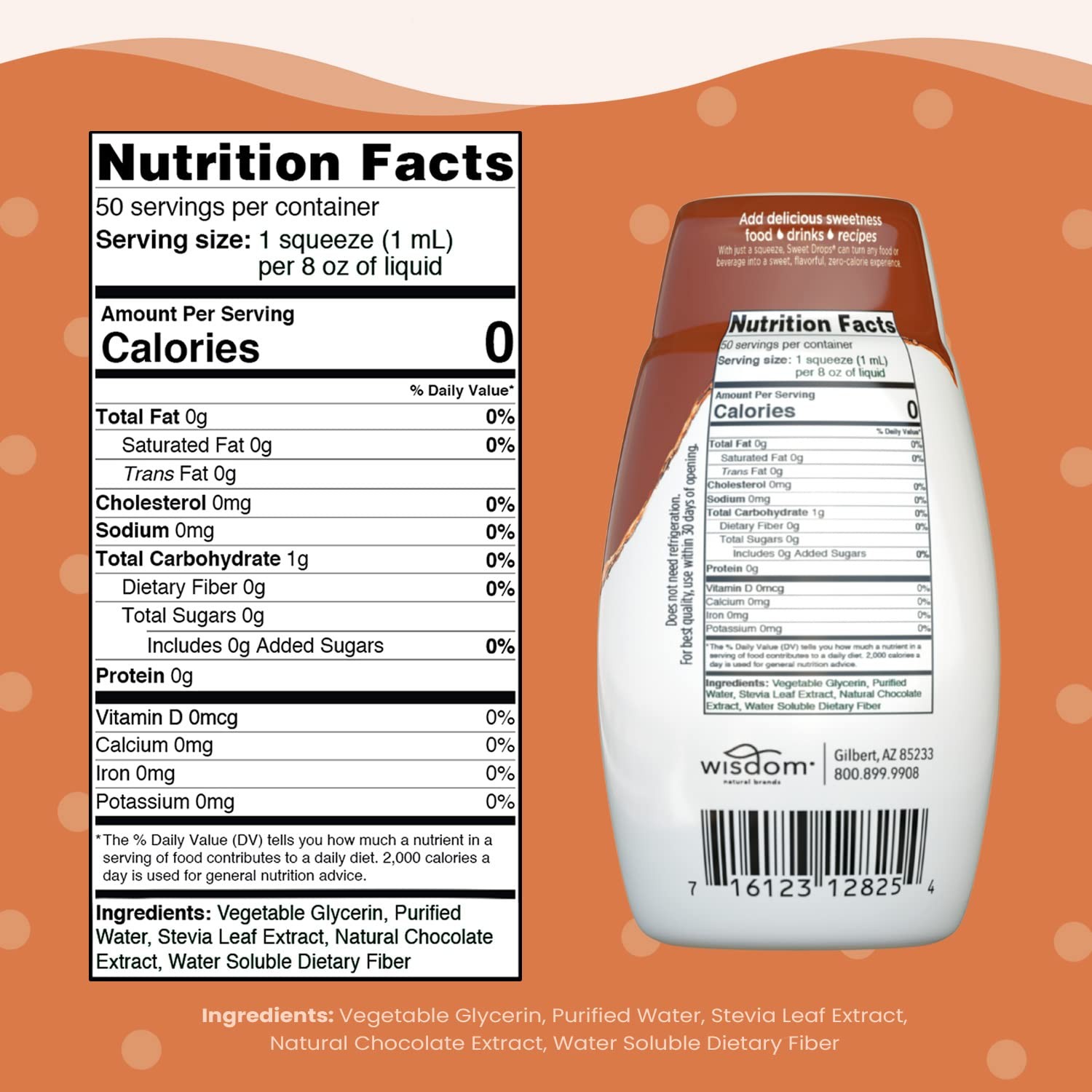 SweetLeaf Sweet Drops Chocolate Stevia Liquid Sweetener 1.7 Ounce (Pack of 6)