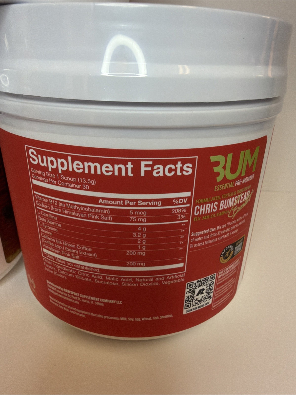 Raw Nutrition BUM Essential Pre-Workout – BUNDLE SET OF 3 – 20 Servings Each NEW