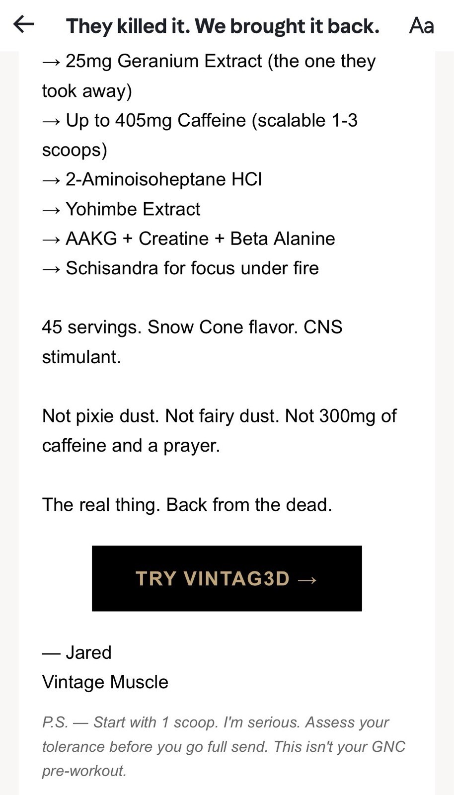Vintag3D Ultimate Pre-Workout Matrix W/Geranium By Vintage Muscle💪🏛️🧪💥🍧