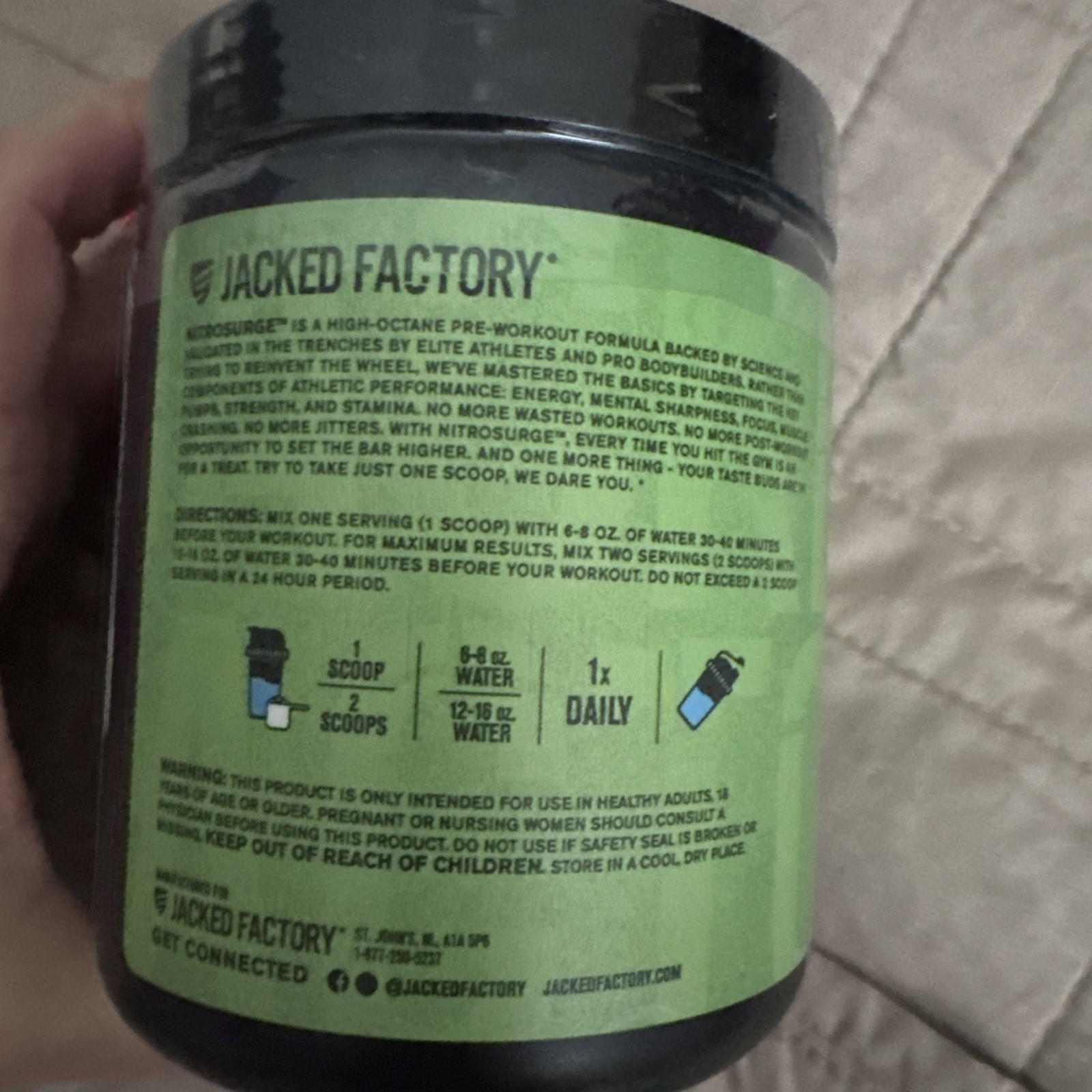 Nitrosurge Build Pre Workout approx 30 Serv Blue Raspberry EXP 5/27 NEW