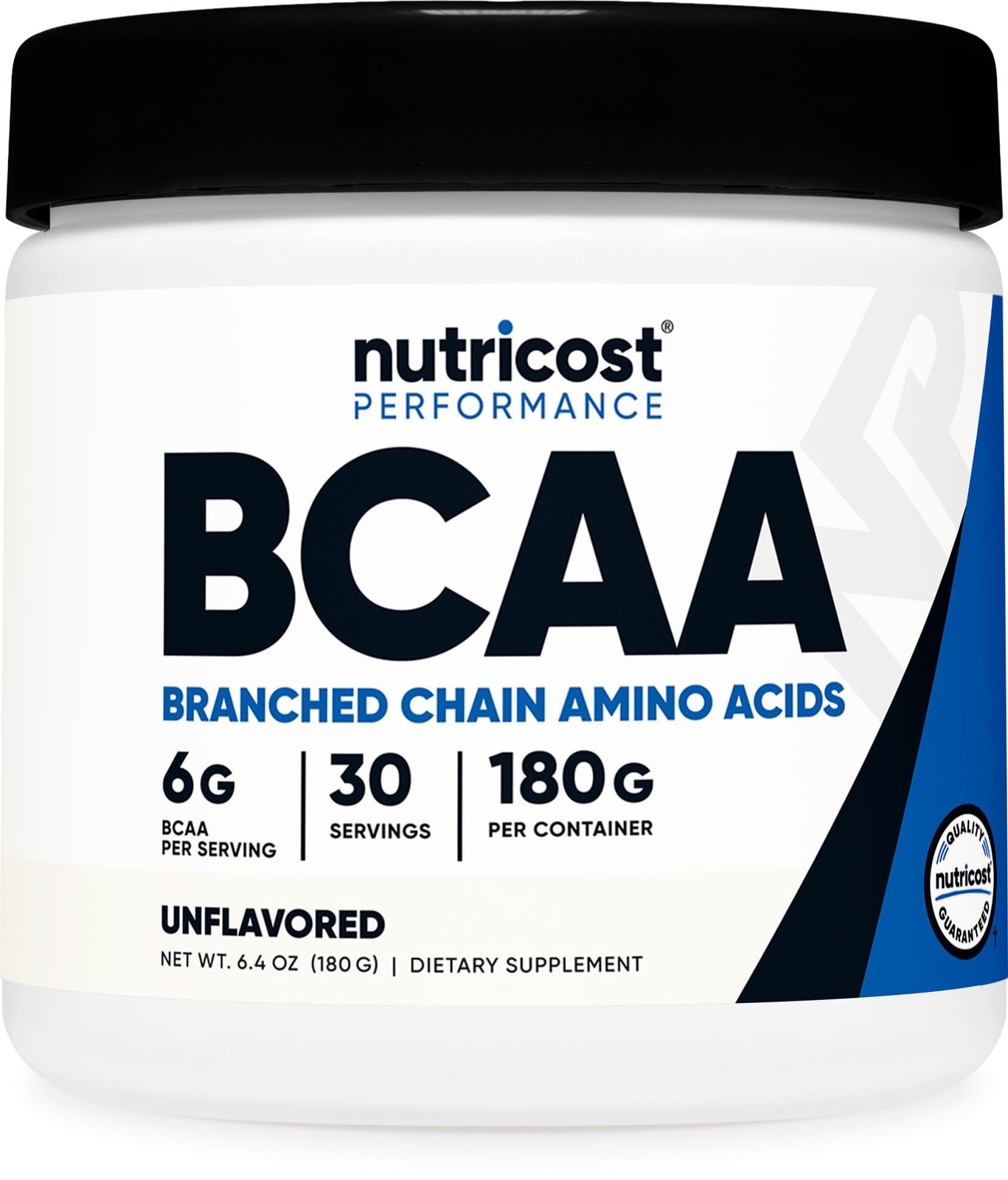 Nutricost BCAA Powder (Unflavored, 30 Servings) – 6.35 Ounce (Pack of 1)