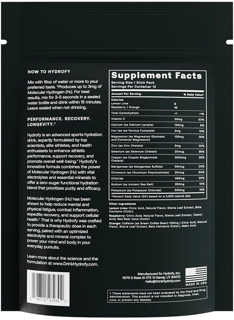 Hydrogen Water + Electrolytes Drink Mix – Variety Pack | H2 Hydration Packets…