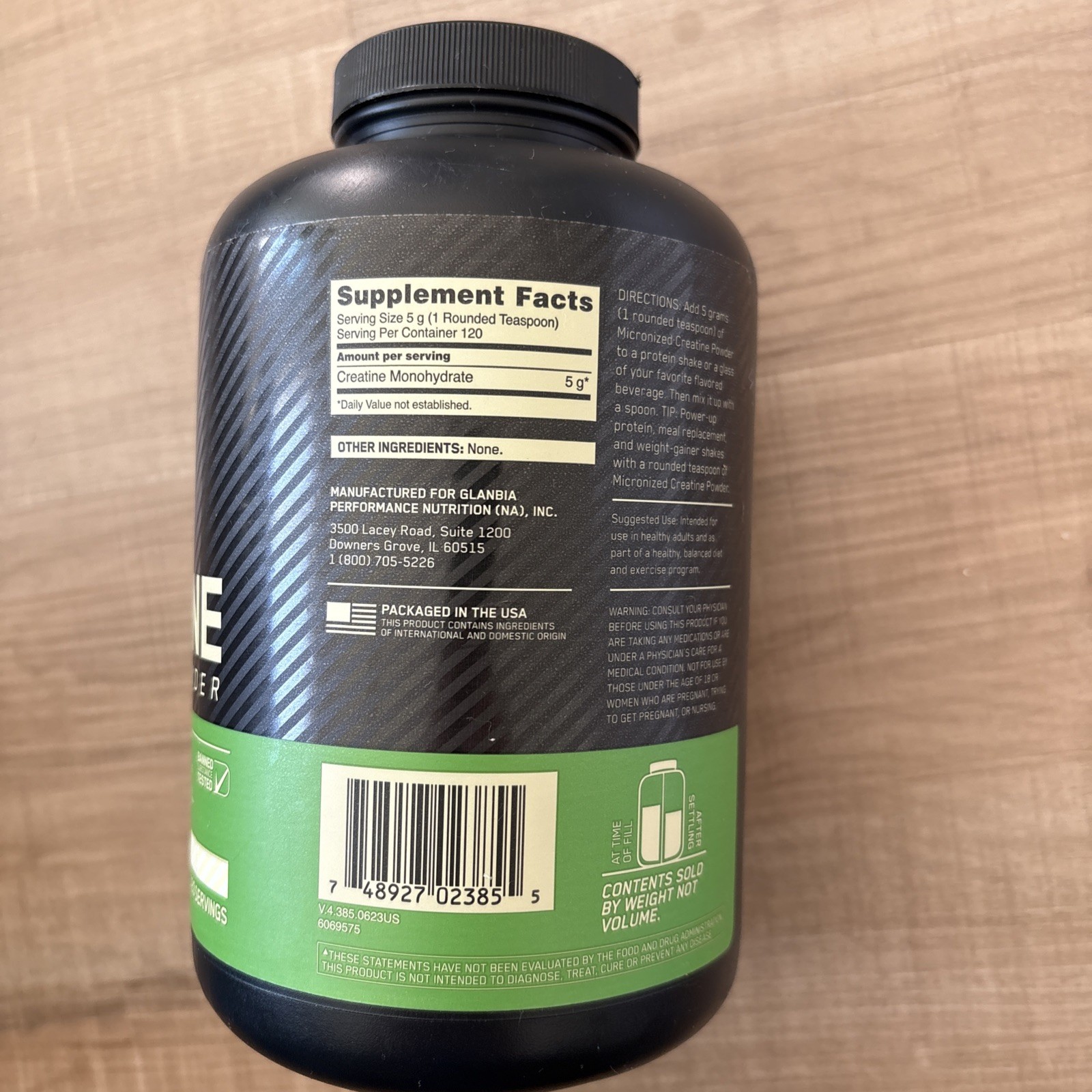 Optimum – Nutrition Micronized Creatine Powder, Unflavored 1.32LB (120 Servings)