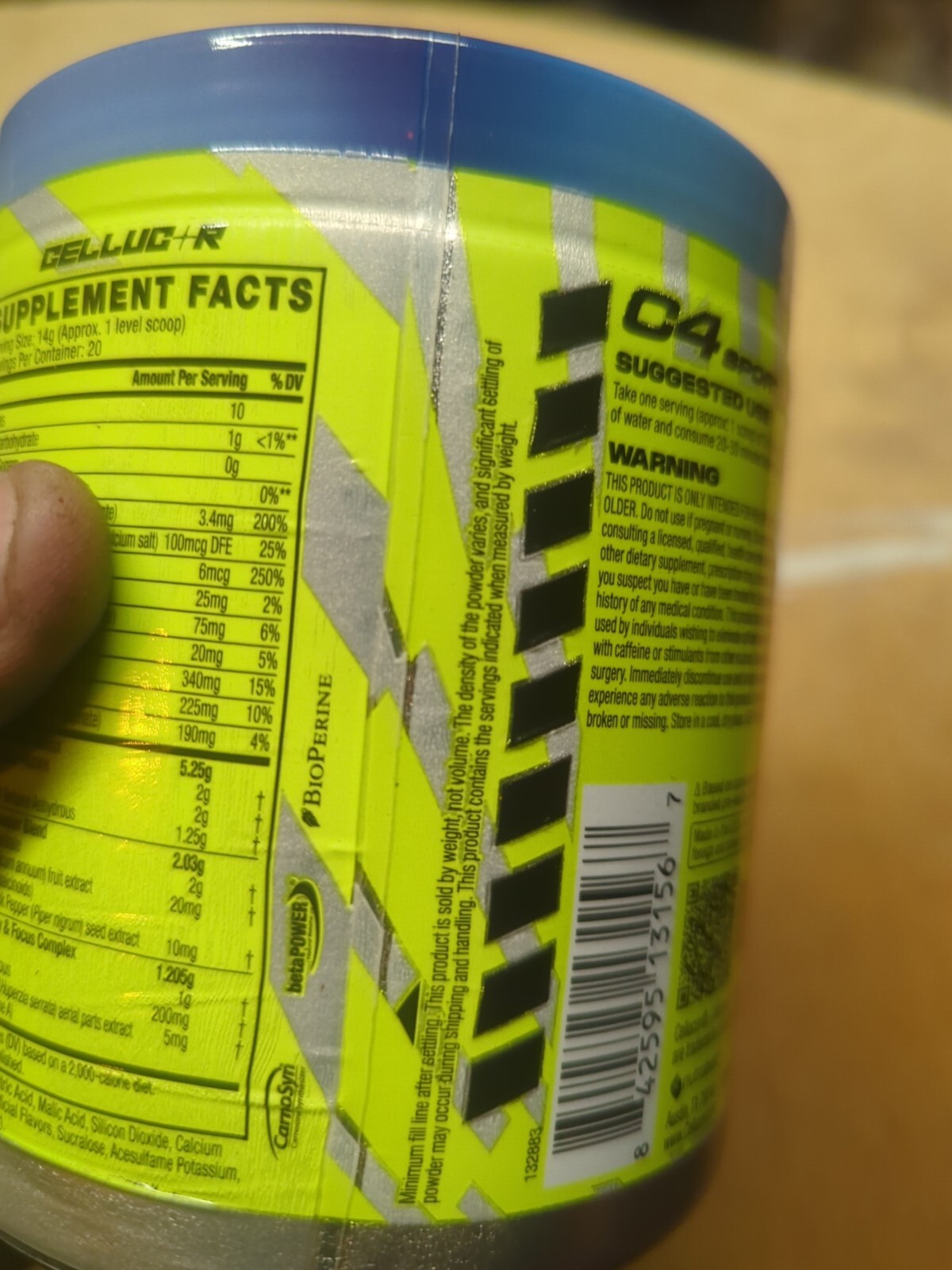 C4 Sport Ripped, Pre-Workout, Artic Snow Cone, 9.9 oz (280 g)