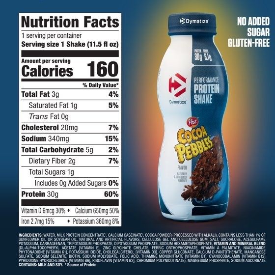 Dymatize Performance Protein Shake Cocoa Pebbles 30g Protein 12 Count Pack New