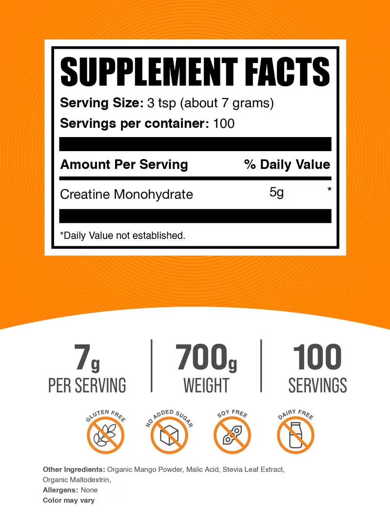 Bulksupplements Creatine Monohydrate Powder – Creatine Supplement, Micronized Cr