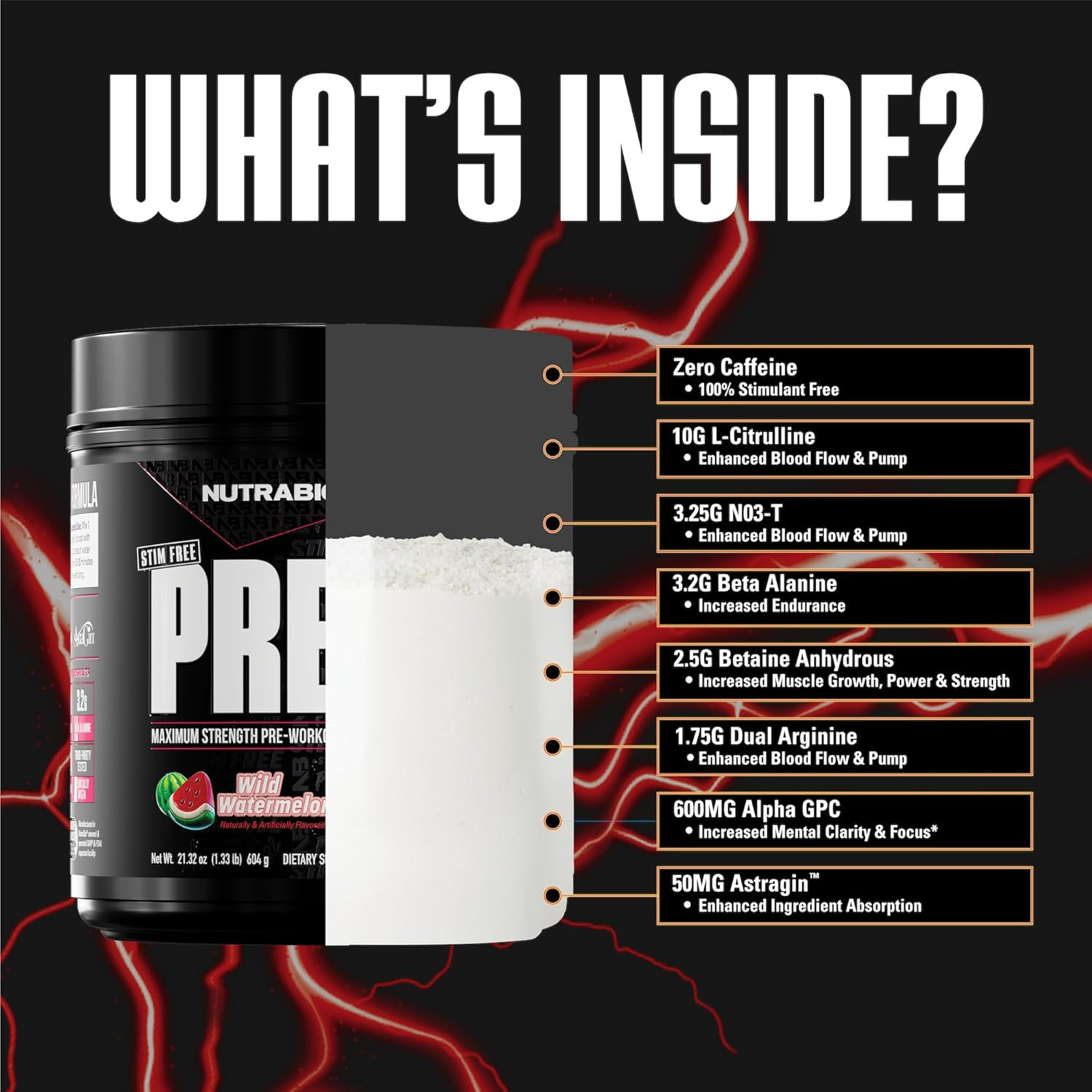 Stim-Free PRE Workout for Men, NEW Non Stim Preworkout | Laser Focus, Extreme Pu