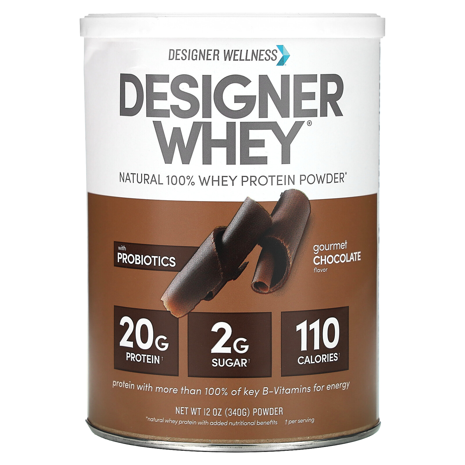 Designer Whey, Natural 100% Whey Protein Powder, Gourmet Chocolate, 12 oz (340
