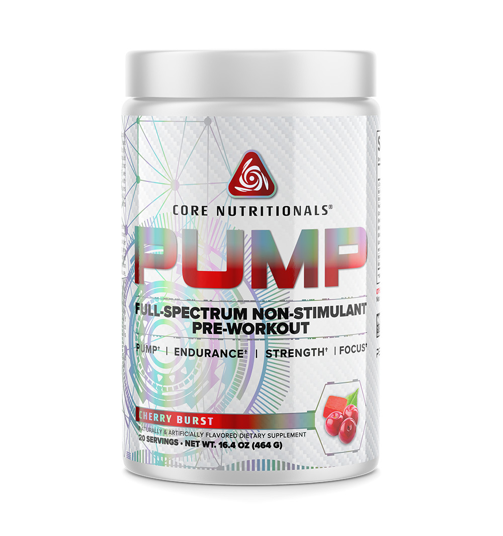 Core Nutritionals Pump Full-Spectrum/Non-Stim Pre-Workout 20serv Cherry Burst
