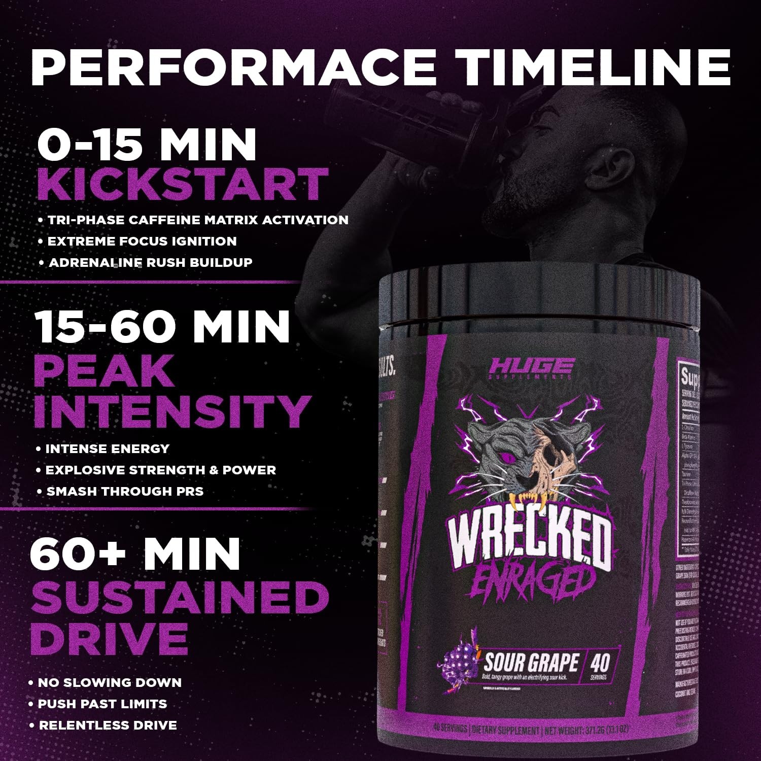 Extreme High-Stim Pre Workout Powder – Intense Energy, Focus & Strength Boost –