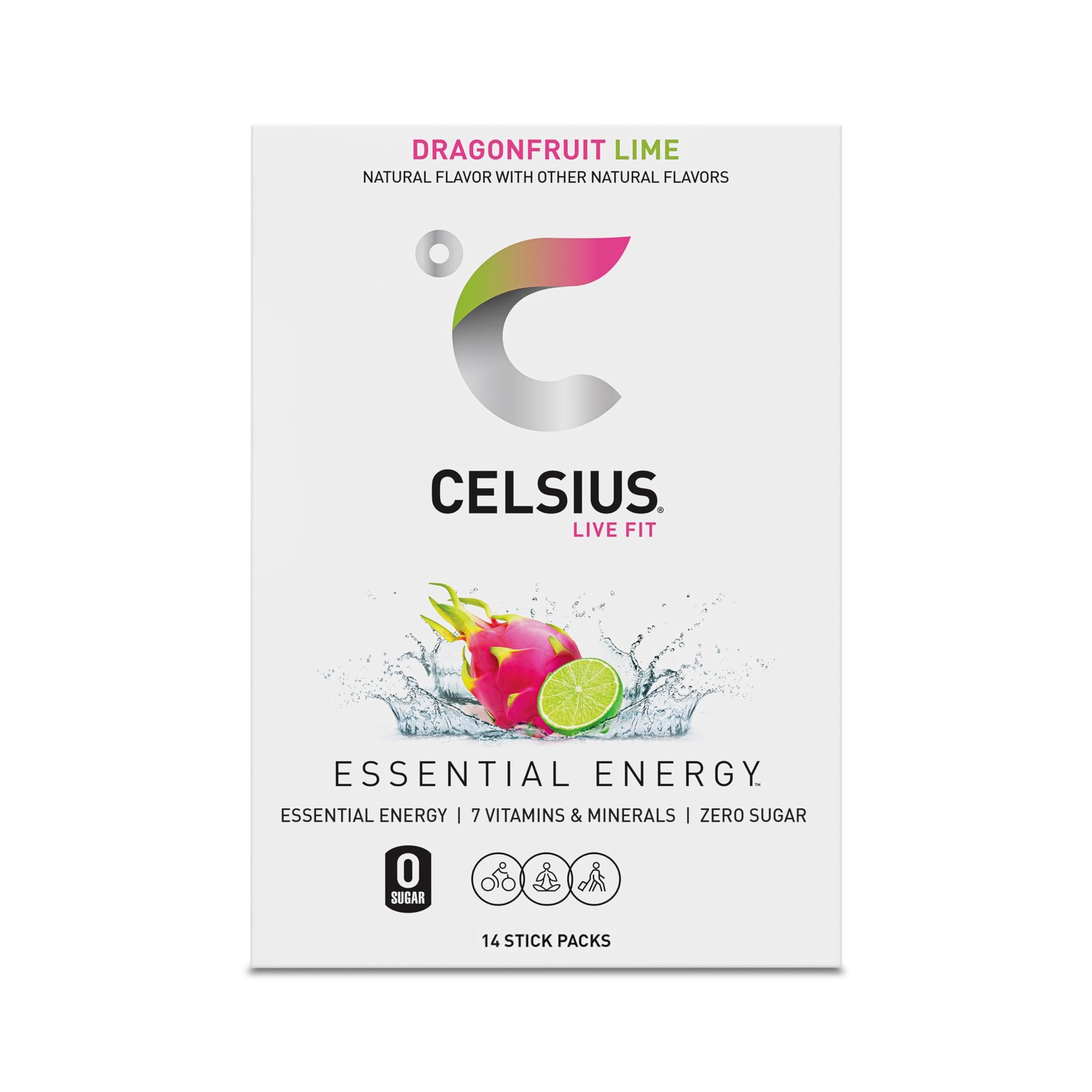 CELSIUS® On-The-Go Powder Sticks Dragonfruit 2.8 Ounce (Pack of 1), Peach