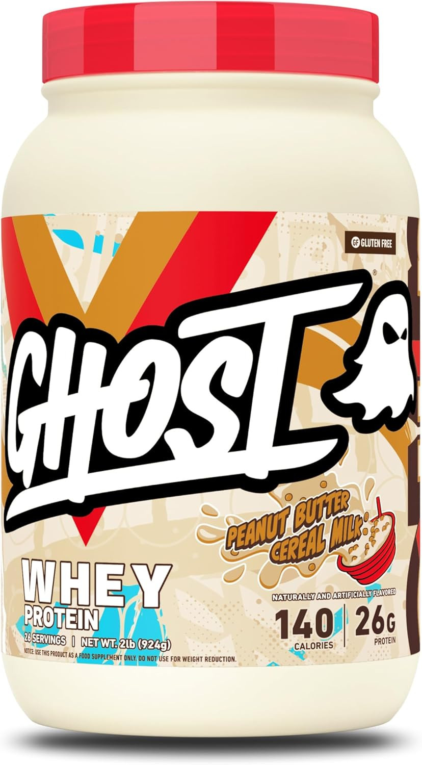 GHOST Whey Protein Powder, Peanut Butter Cereal Milk – 2LB, 26G of Protein – Whe