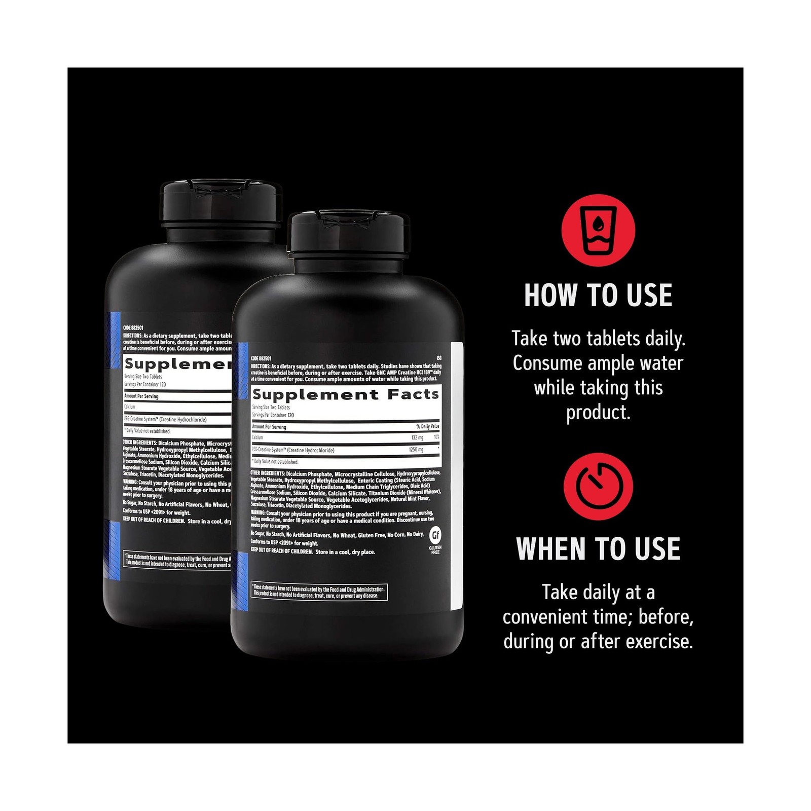GNC AMP Creatine HCl 189, Targeted Muscle Builder and Recovery Supplement, Fa…
