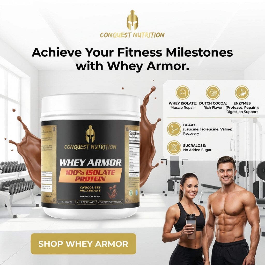Conquest Whey Armor 100% Whey Isolate Chocolate 1lb Protein Powder Recovery