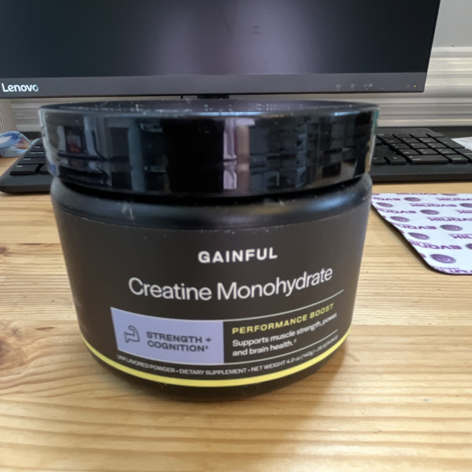 Gainful Creatine Monohydrate Unflavored Powder 4 oz exp 07/2027